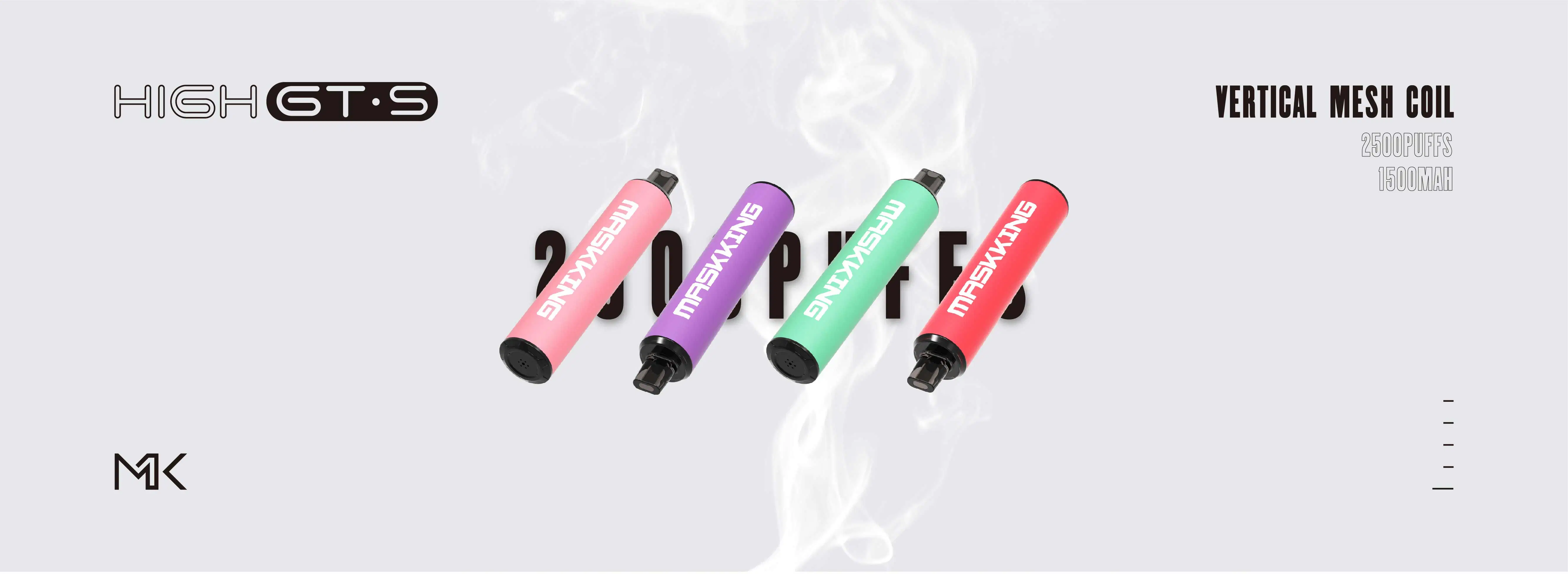 Alta Maskking Gts 2500 inhalaciones de jugo de Vape Electric Hookah Precio Compras Puff Bf Videos Entrega Private Label Vapewholesale Vape baratos