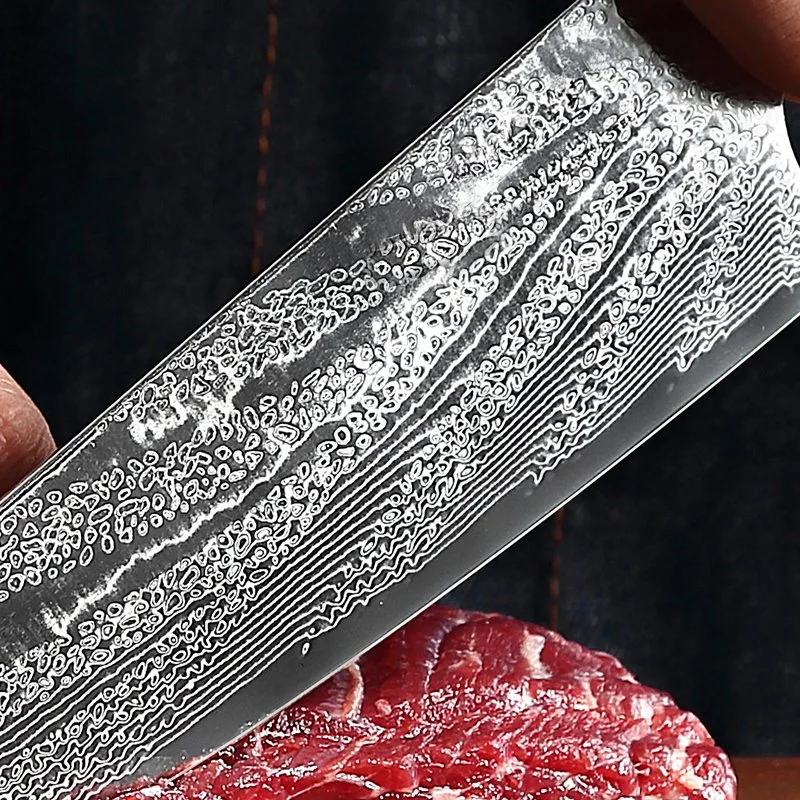 Dsk-B008 Universe Damascus Steel Blade G10 Handle Kitchen Cleaver Butcher Knife