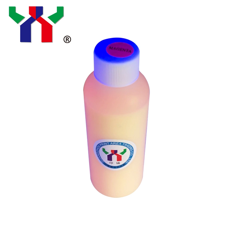 Banheira de venda da área de impressão UV Base Água Ceres para impressora jato de tinta invisível, Magenta/Cor Vermelha, 100 ml/frasco