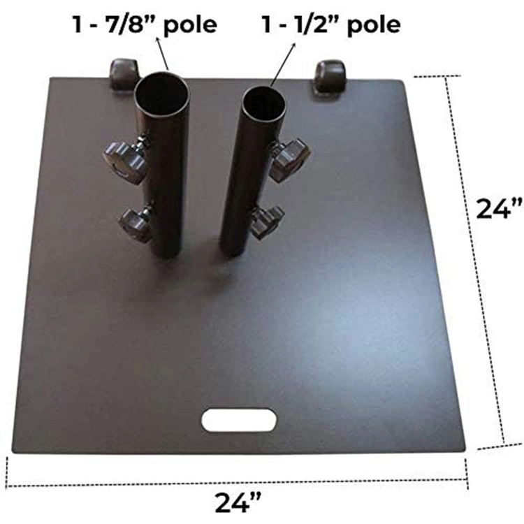 Jh-Mech Umbrella Stand with Wheel Outdoor Black Square Steel Patio Umbrellas Bases