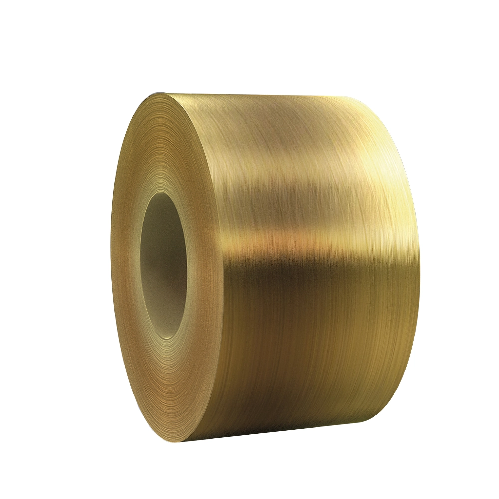 Dekorative Platte Platte Nr. 4 Brushed Champagner Gold Haarlinie Vibration Matte Finish Edelstahl Spule