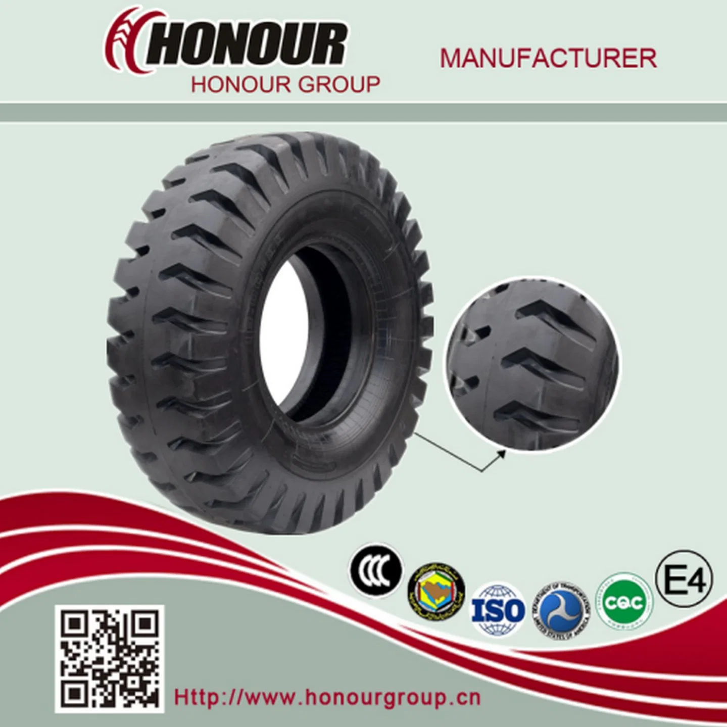 Giant Bias E4 Reifen Honor High Quality Port Tire OTR Reifen für Grader Loader Dozer Dump Truck Reifen (2100-25, 1400-24)