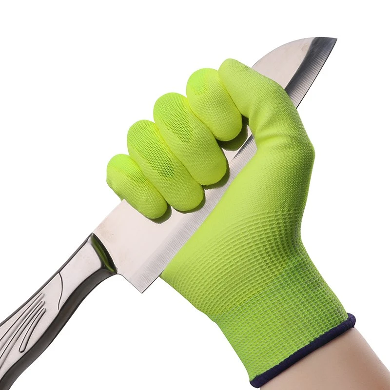 Cut Resistant PU Gloves Xingyu 13G Hppe Level 5 PU Gloves Garden Safety Work Gloves