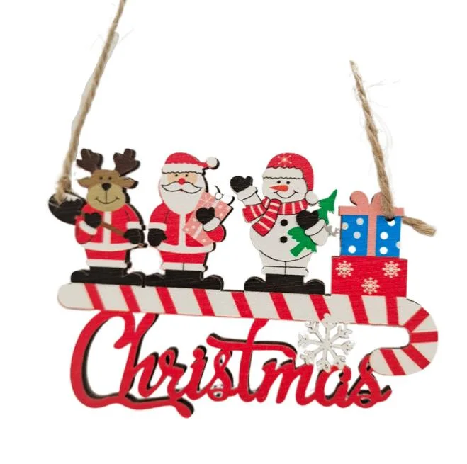 Wholesale/Supplier Wood Craft Christmas Hanging Sign Home Indoor Outdoor for Wall Window Decorations