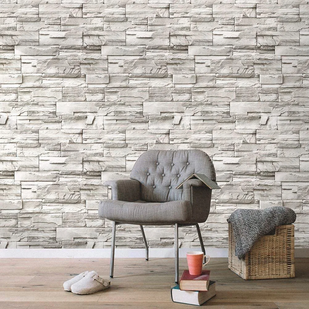 Modern 3D Wallpaper PVC Brick Design Home Decoration Wall Covering PVC Wall Paper