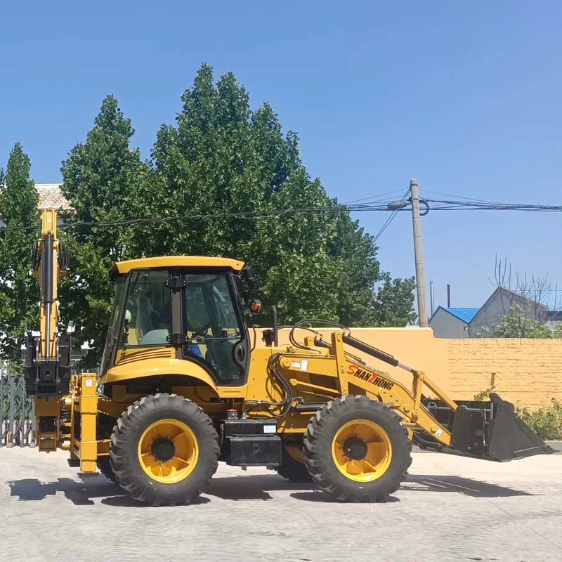 Suministro de fábrica directamente 8ton ton ton 910 Retroexcavadoras excavadora excavadora de rueda con 4X4 Four-Wheel Sistema de dirección y paso de cangrejo y equipado con un Teles