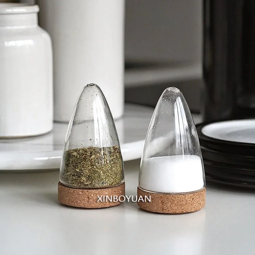 Cute Boeien Cork Glass Salt Pepper Set