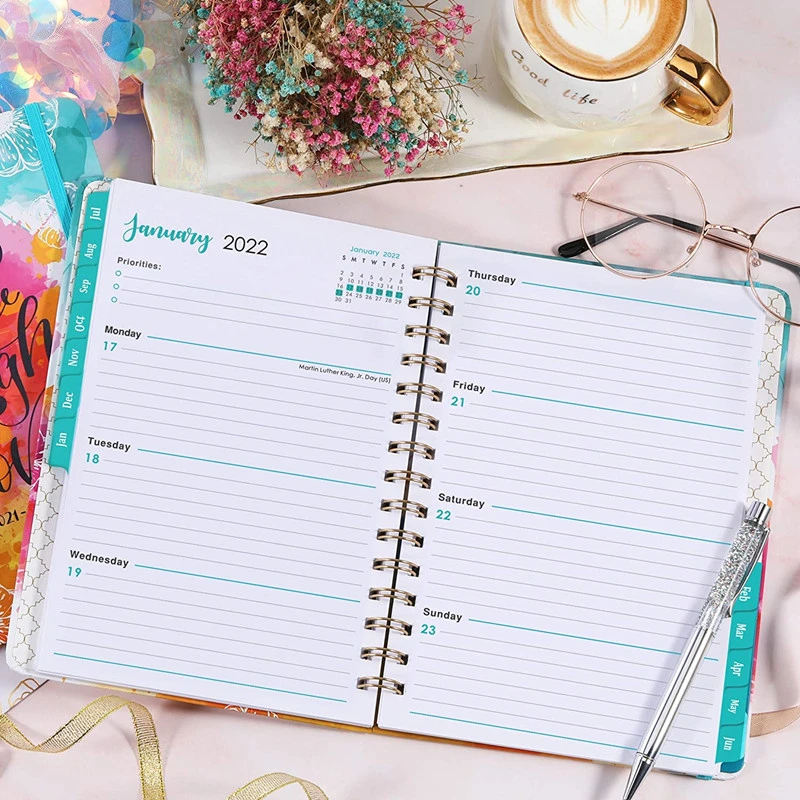 Weekly Schedule Planner Printing Hardcover Journal Diary Notebook