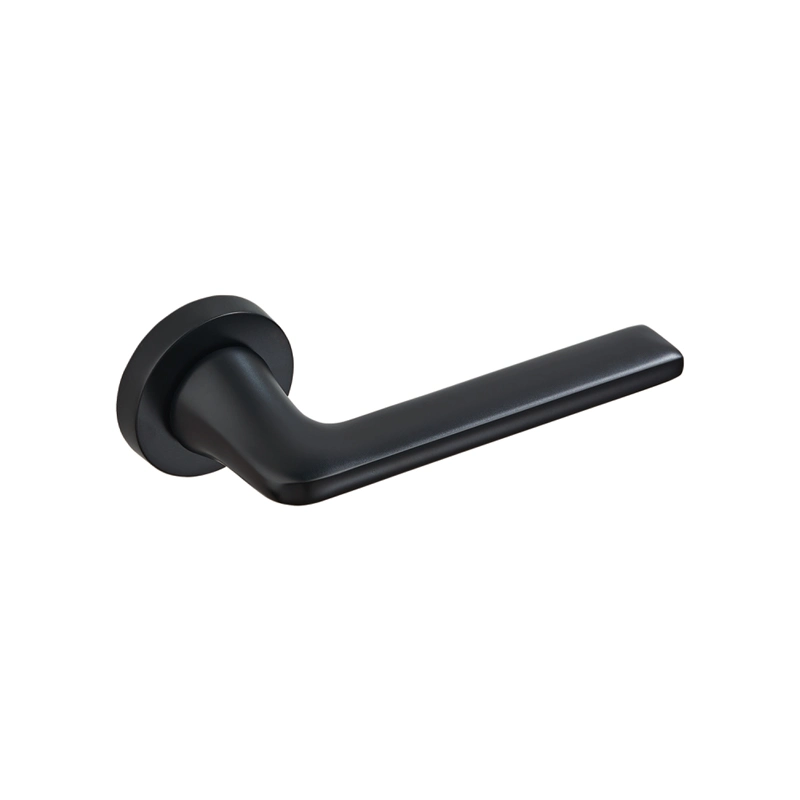 Nuevo Lujo moderno negro de la palanca de la puerta de aleación de zinc ronda manijas de puertas