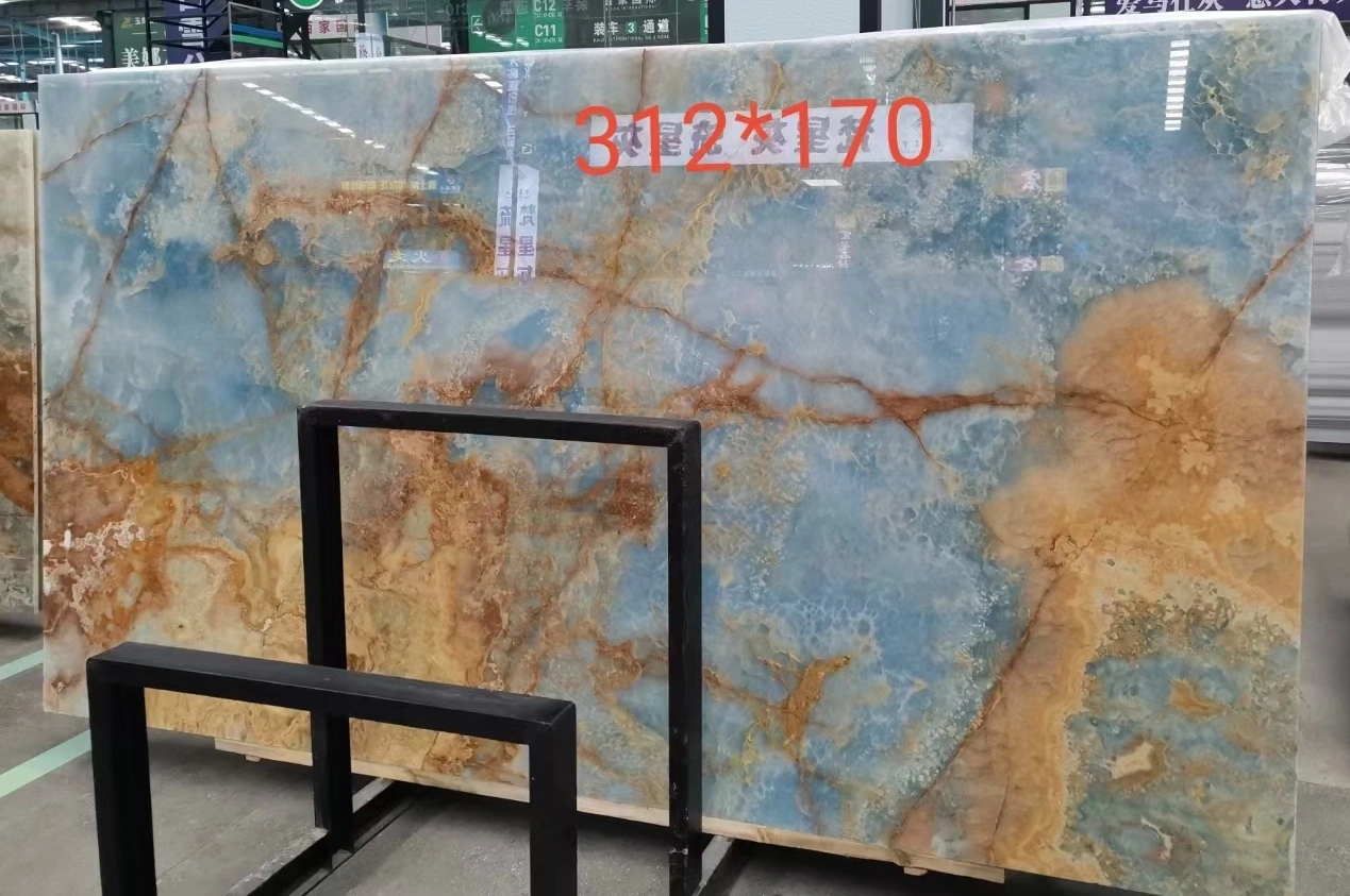 Blue Onxy Marble Slab for Building Step and Wall Decoration