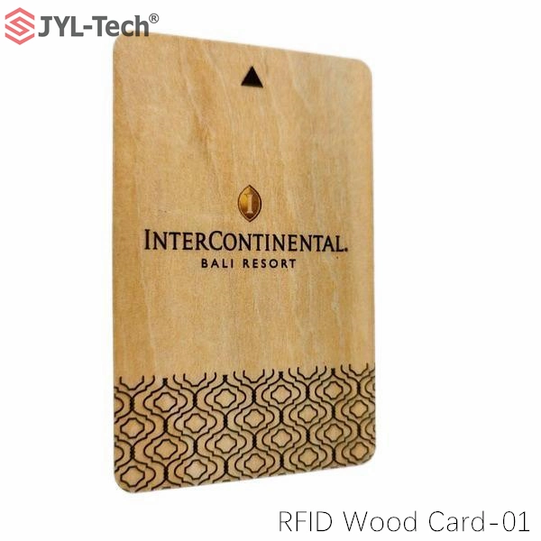 Grossista ISO14443A MIFARE Classic 1K proximidade sem contacto NFC Bamboo Keycard Cartão RFID PLA em madeira