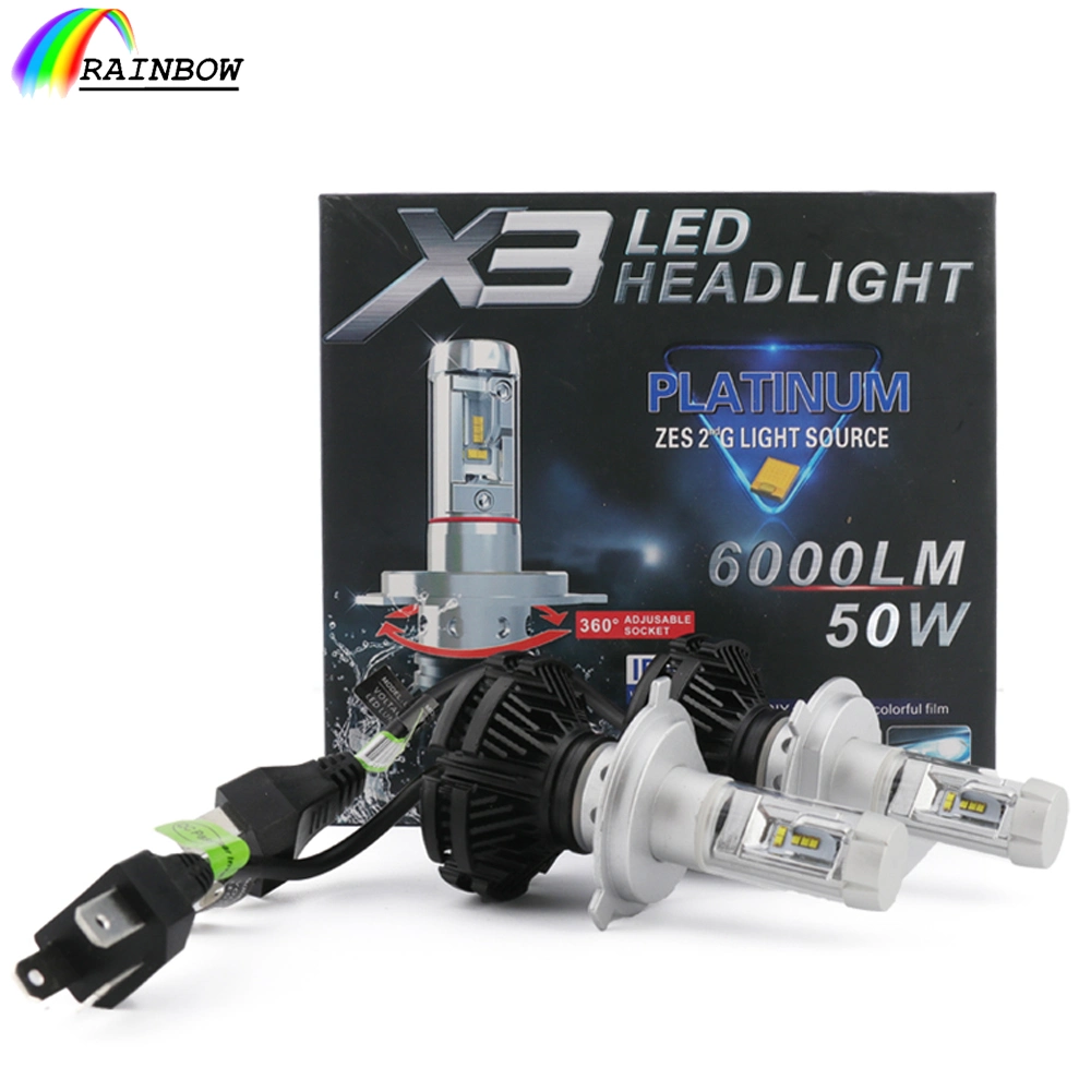 Auto Super brillante pieza de repuesto X3 H1 H3 H4 H7 H11 H13 9006 9005 los faros de luz de coche Faro de luz LED Bombillas halógenas iluminación de techo lámpara LED