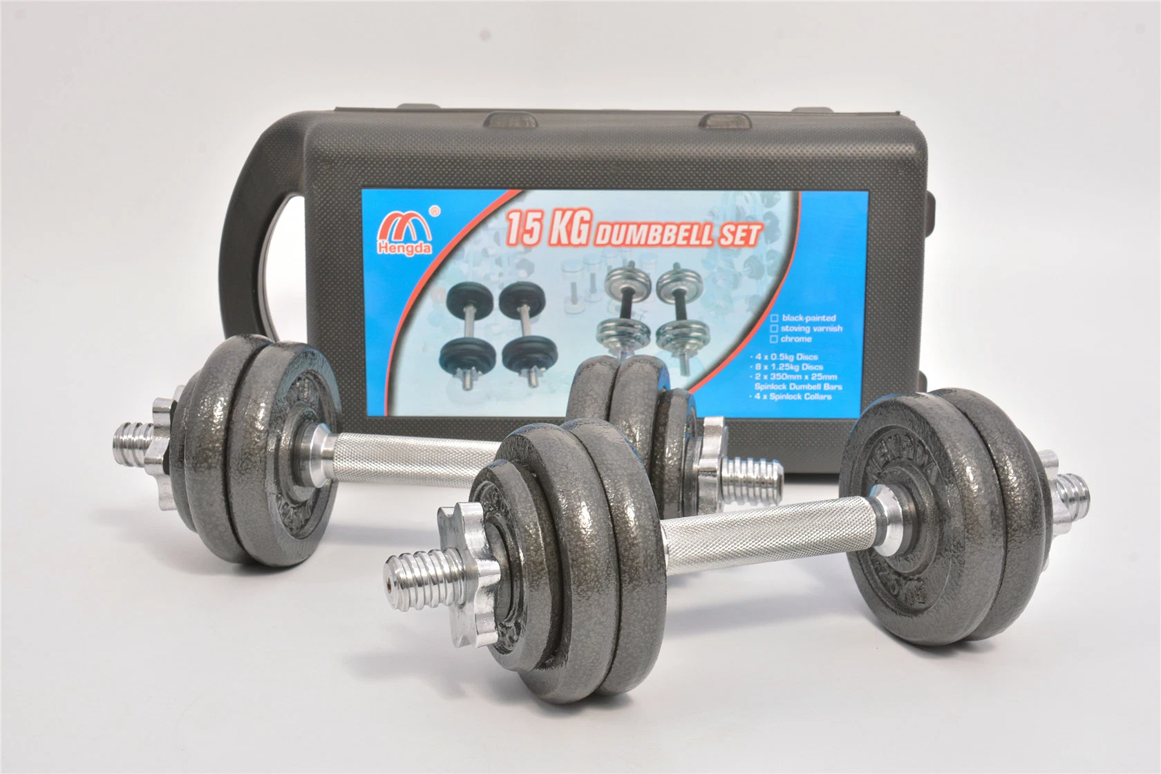 Adjustable Cast Iron Stoving Varnish Dumbbell Set with Case and Connecting Rod