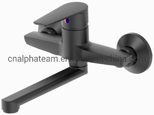 Single Lever Spray Black Painting in-Wall Kitchen Tap