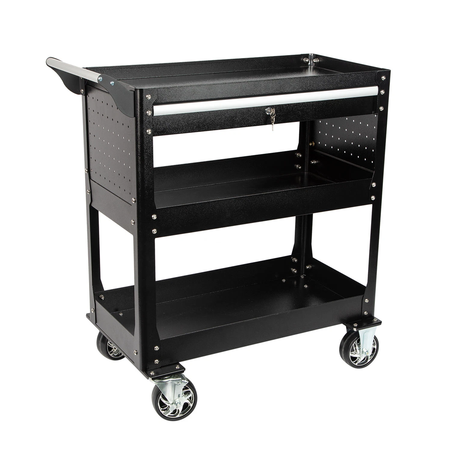 3 Tier Rolling Tool Cart with Wheels and Utility Drawers