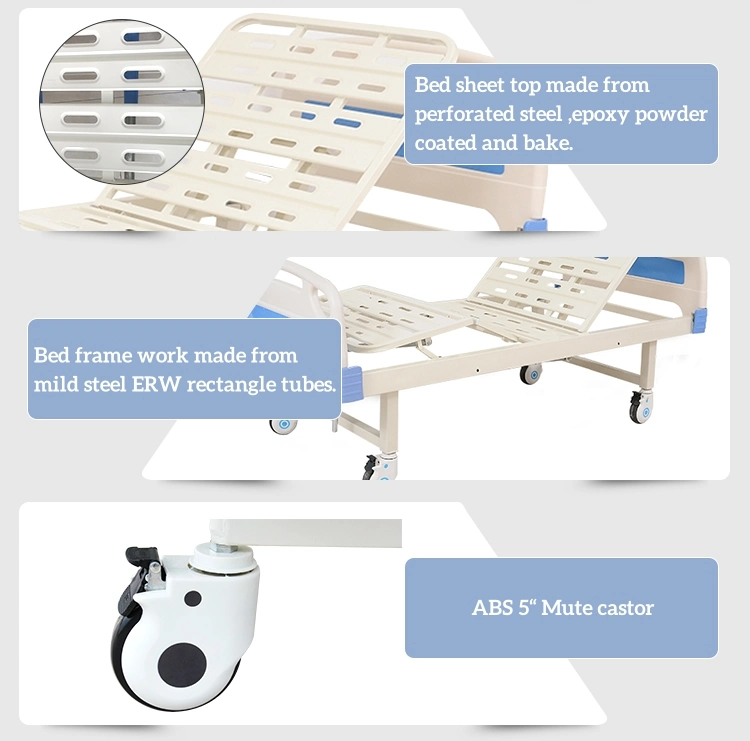 Hot Selling Quality 2-Function Medical Equipment Manual Hospital Bed From China Folding Hospital Bed