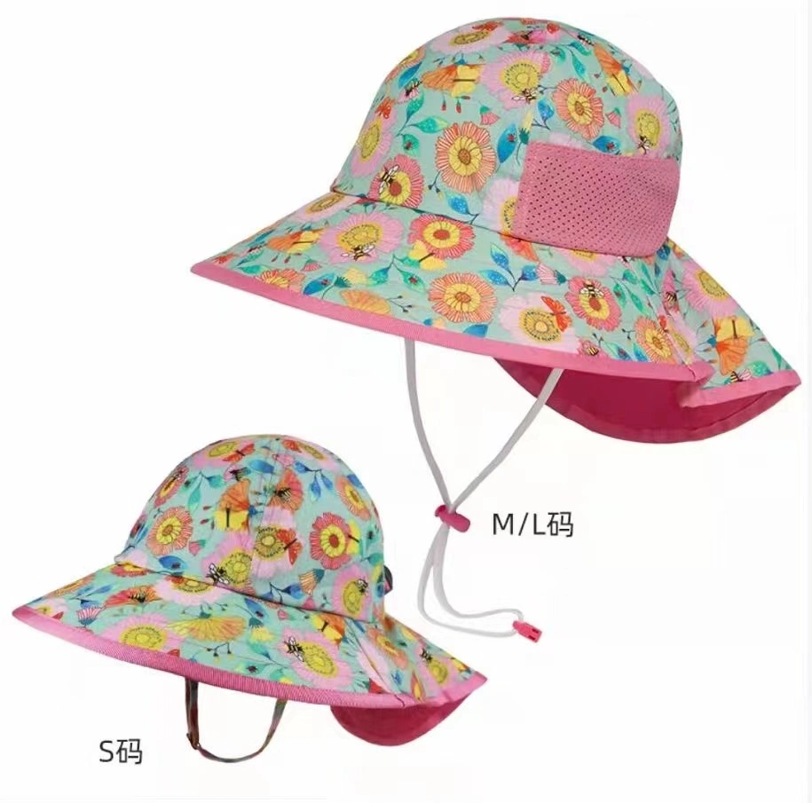 Ventilar Impressão Floral moda jovem senhora Verão Hat Chapéu Piscina Hat