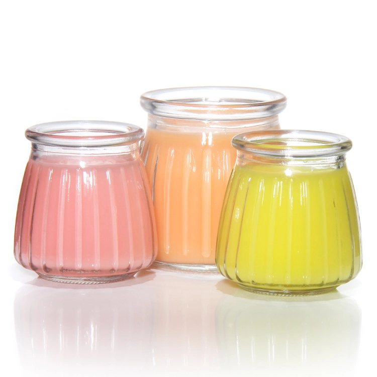 Food Grade 100ml 200ml 300ml Fresh Milk Bottle Glass Pudding Jar with Metal Lid