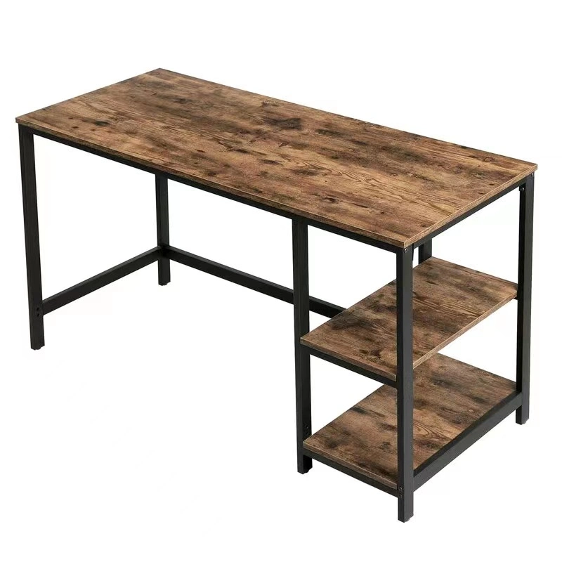 Adaptado de la fábrica de madera Muebles de oficina moderna mesa de ordenador de escritorio con estantes
