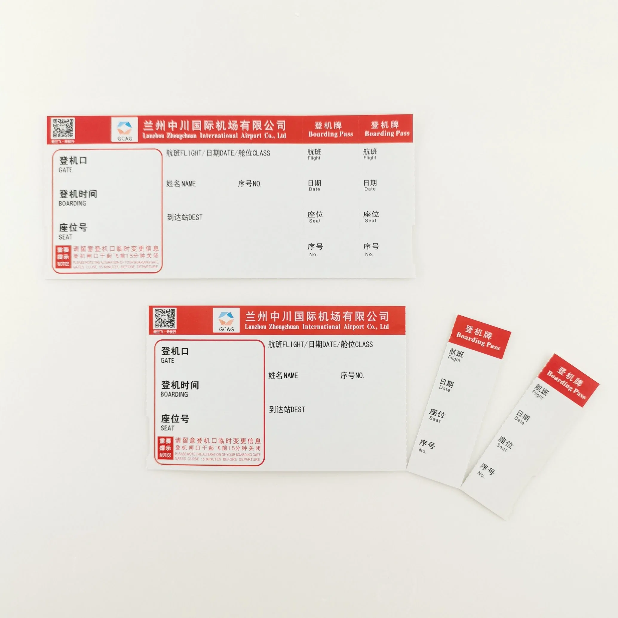 China Blank Airline Boarding Pass Plane Ticket Custom Paper Airline Luggage Tags Boarding Pass