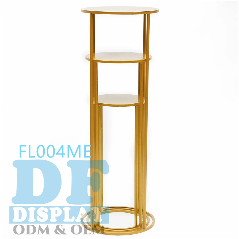 Flor de bodas de oro Boutique Metal Pedestal de soporte de columna planta Flor mostrar parte de carretera de banquetes de boda llevan camino de flores artificiales de soporte de Rectores de Rack de flores