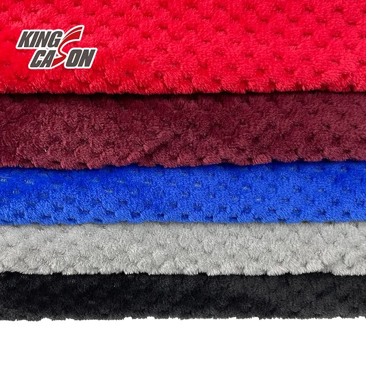 Kingcason Polyester Knit Tela Flanel Flannel Fleece Fabric for Blanket Garment