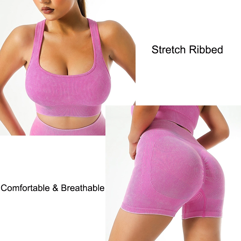 Workout Outfits für Frauen 2 Stück hohe Taille Butt Lifting Shorts Yoga Übungsset