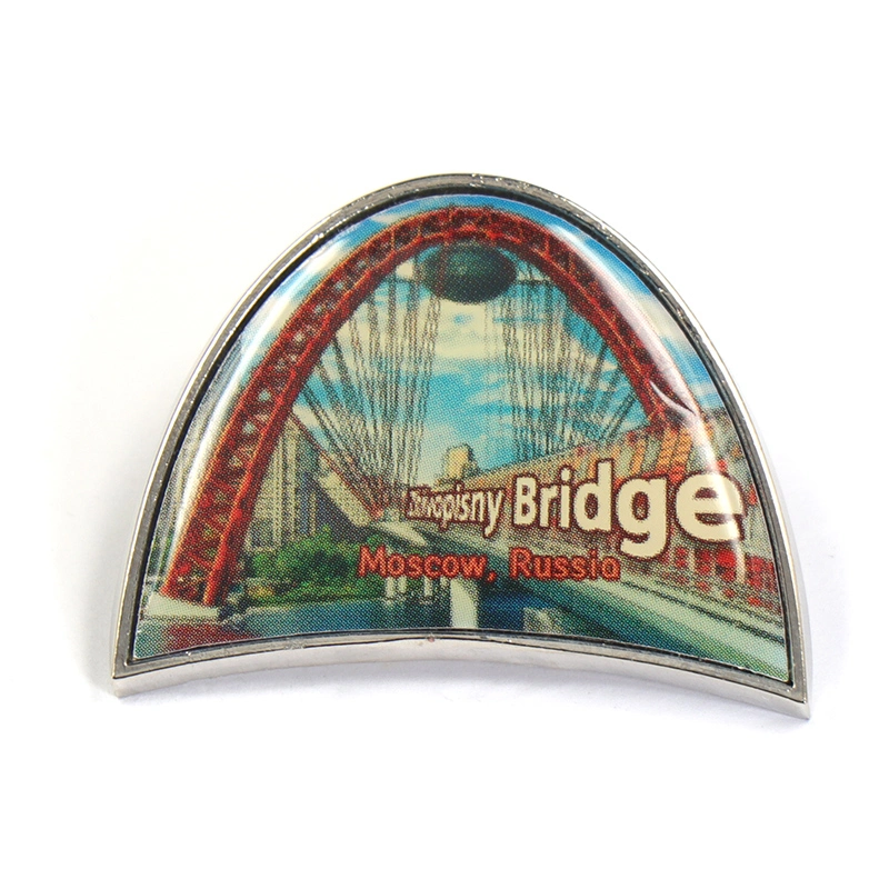 Factory Custom Made Nickel Plated Metal Alloy Badge Manufacturer Customized Traveling Location Souvenir Emblem Bespoke Wholesale/Supplier Russia Famous Bridge Lapel Pin