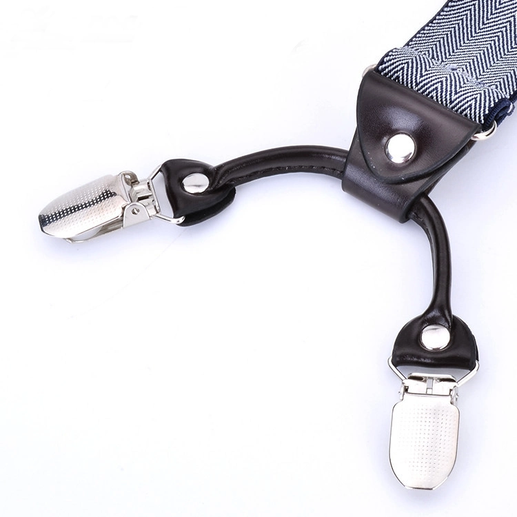 Jacquard Webbing Elastic Braces Leather Button Holes Garment Suspenders (RS-17019)