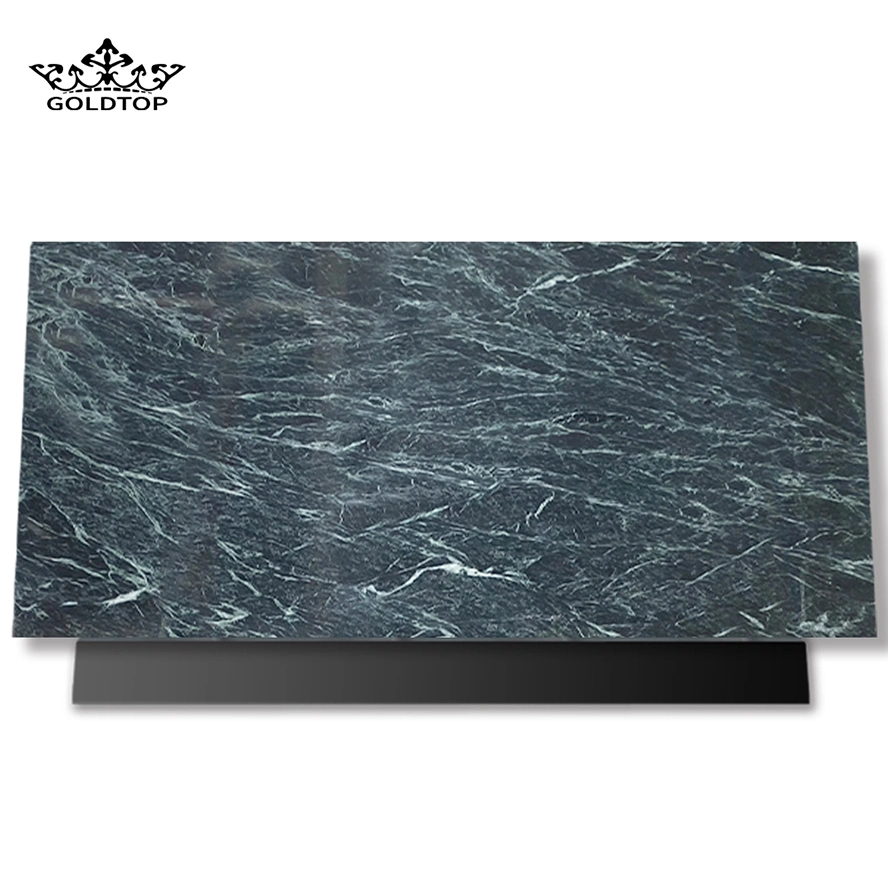 Material de construção pedra natural polida / superfície polida banheiro / cozinha / sala de estar Countertop Indian Green Marble para casa