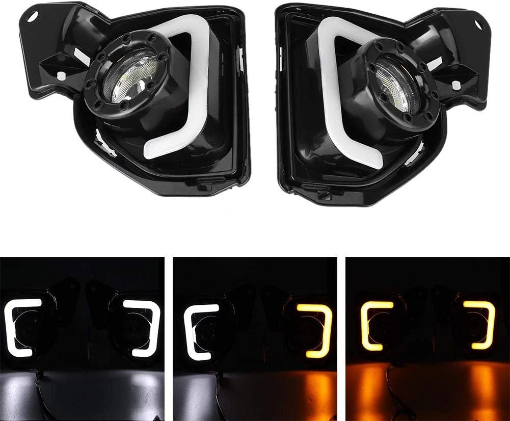 Car Accessories Auto Lamp LED Fog Lamp Fit for Toyota Hiace 2014-2018 Flowing Light