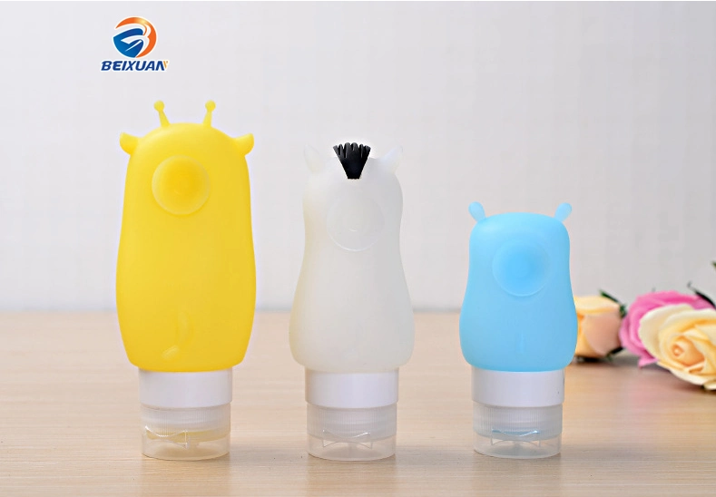 Travel Silicone Bottle Set Cute Cartoon Cosmetics Pressure Shampoo Shower Empty Bottle