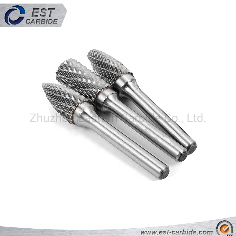 Pointed End 1/4 Inch Shank Rotary Tungsten Carbide Bur