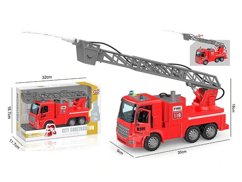 Plastic Car Toys Friction Power Fire Truck Toy Gift for Kids