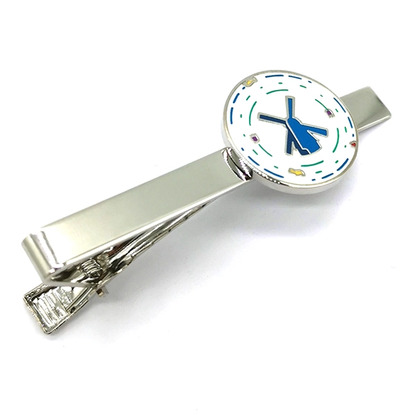 High quality/High cost performance  Metal Alloy Tie Bar with Enameled Badge Logo for Organization&prime; S Tiepin