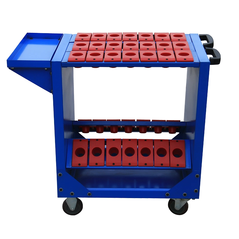 Mobile Bt40 Bt50 CNC Tool Holder Storage Trolley with PP Caster