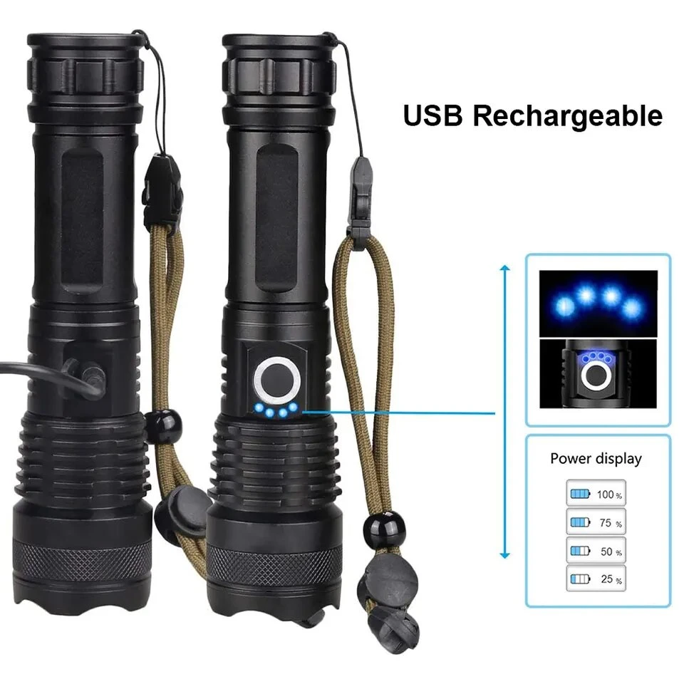 High Power 10W LED Flashlight 1000 Lumen Aluminum Alloy Mini Portable Flashlights Rechargeable Mini Torch