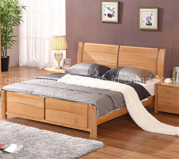 Solid Wooden Bed Modern Double Beds (M-X2257)