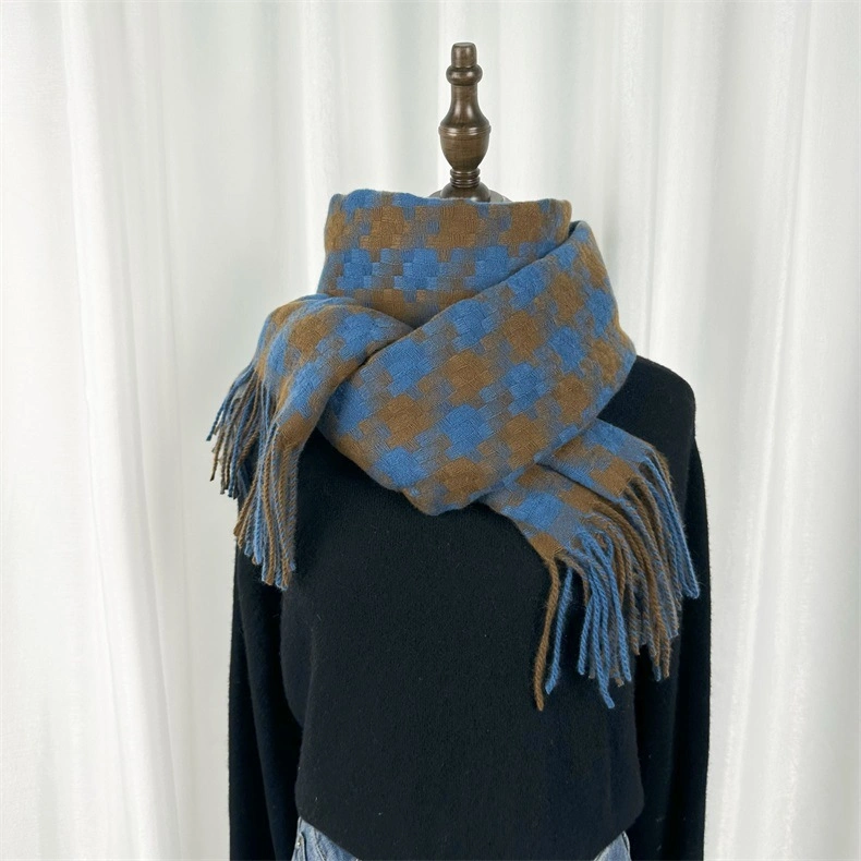 Trendy Kilobrid Warm Cashmere Shawl Wool Thick Business Winter Scarves for Women