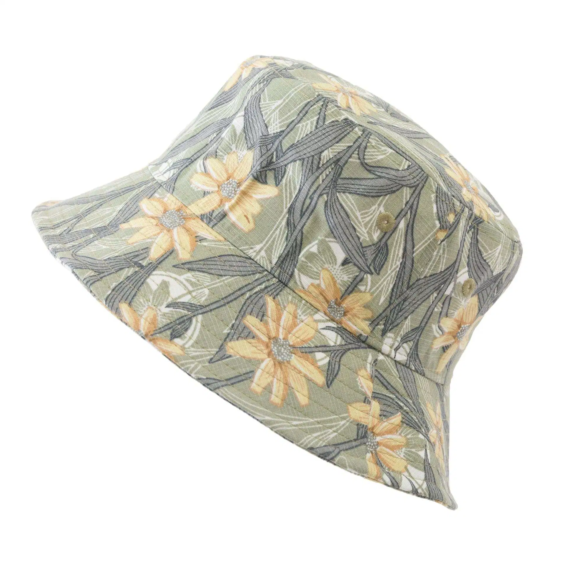 Tropical Flower Hawaiian Bucket Fitted Beach Floral Bucket Hat Floral Printing Bucket Hat