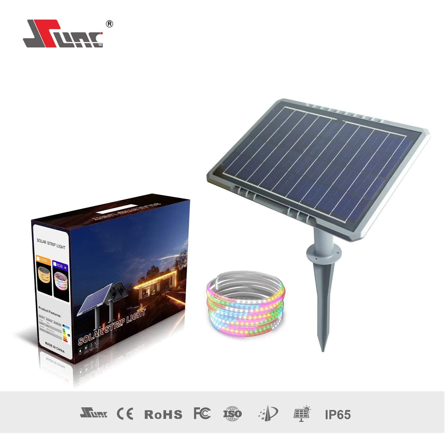 SMD5050 a Level Polycrystalline Silicon Solar LED Strip Lights with Remote