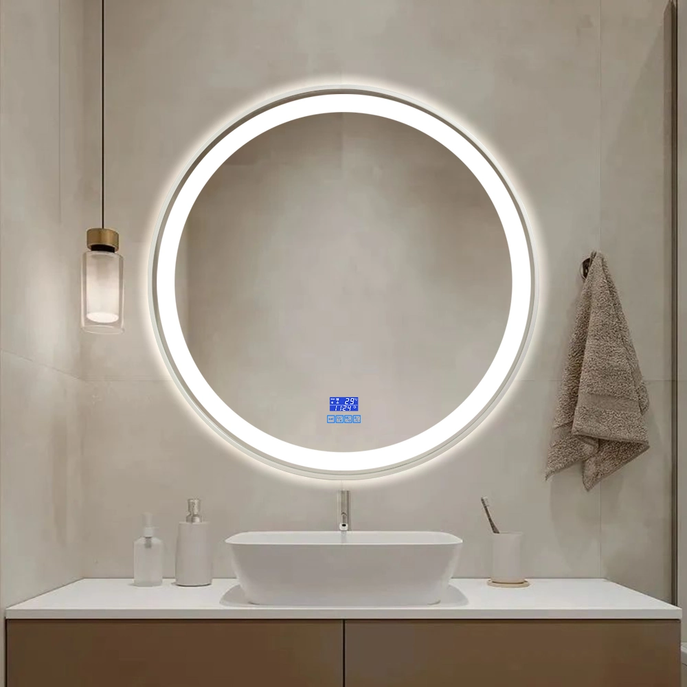 LED Bathroom Smart Mirror Hotel Bathroom Mirrors Sandblasting Aluminum Frame Gold/Black