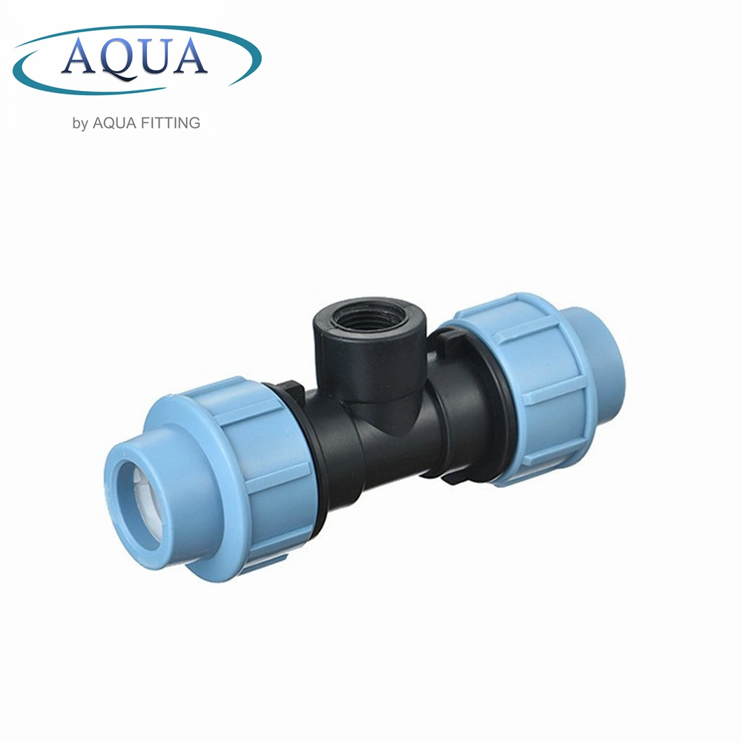 High Quality PP Compression Fittings Female Threaded Tee