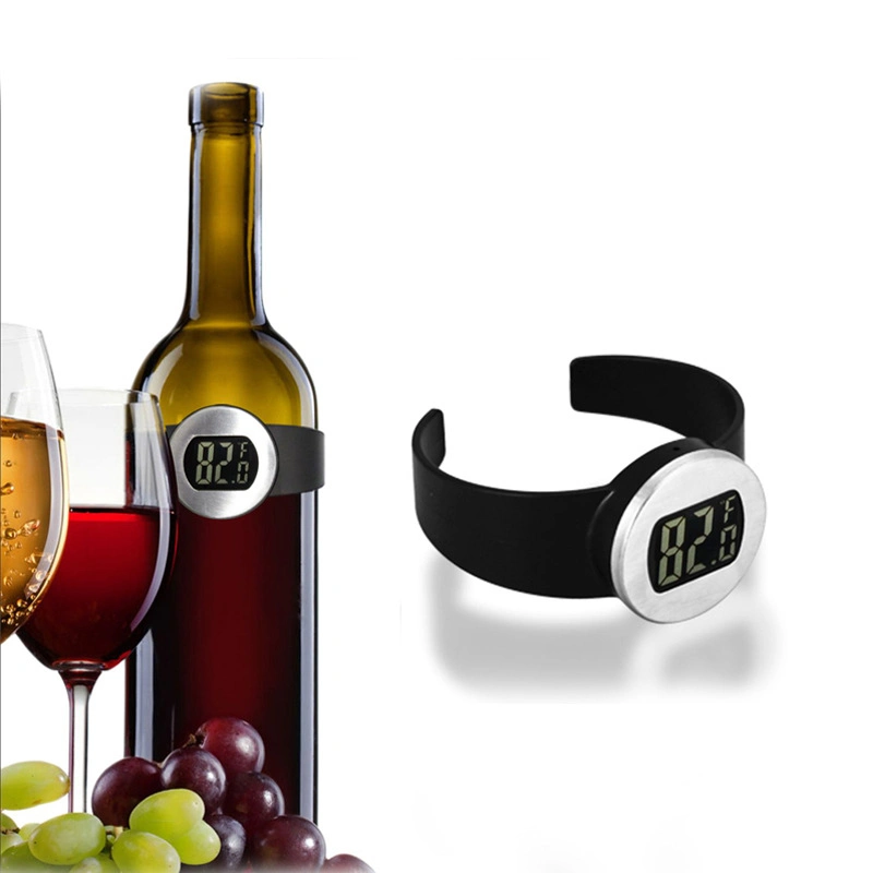 ساعة إلكترونية من نوع النبيذ الأحمر بقنينة إلكتروني ذات مقياس حرارة أحمر