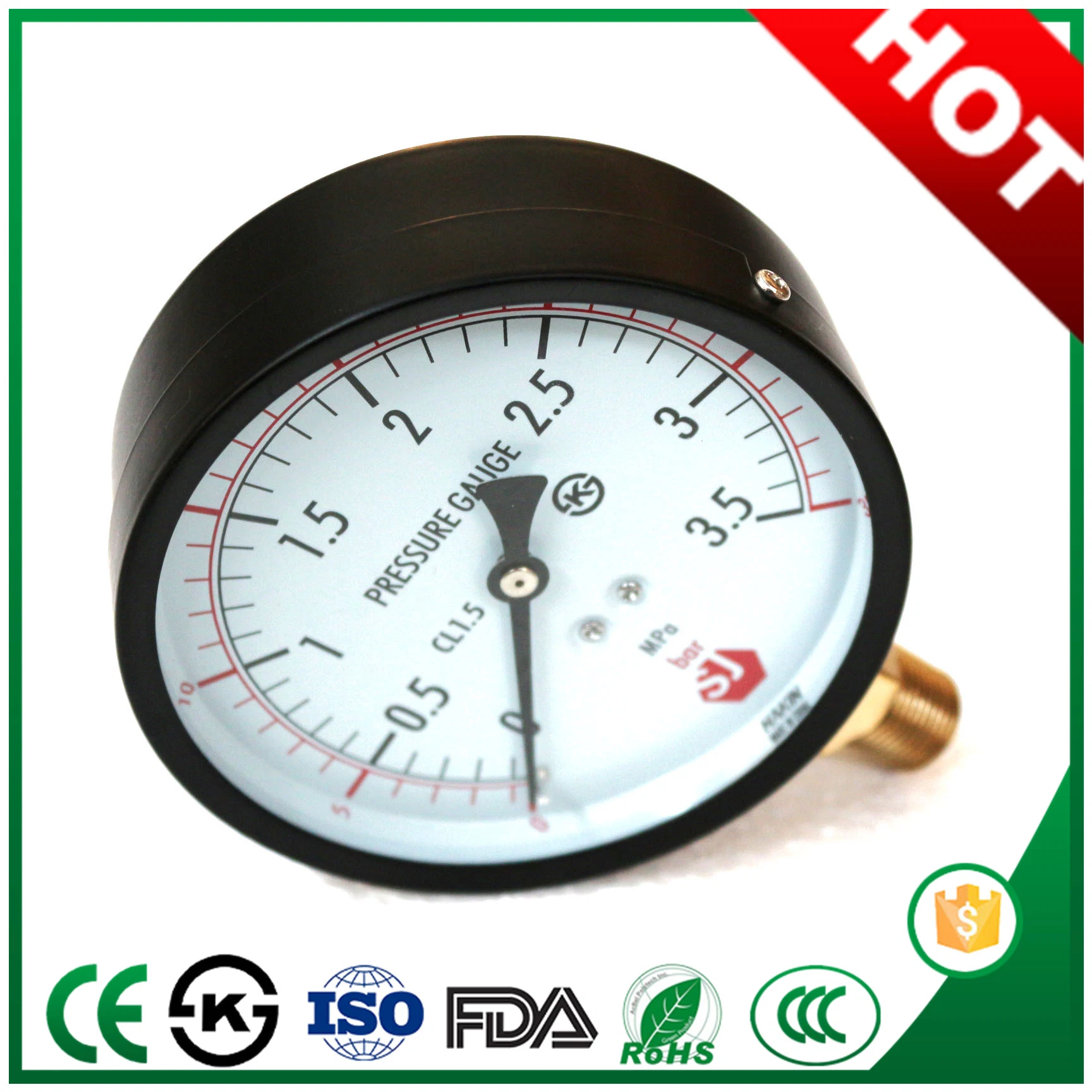 60mm Pressure Gauge for Exporting with Bottom Connection