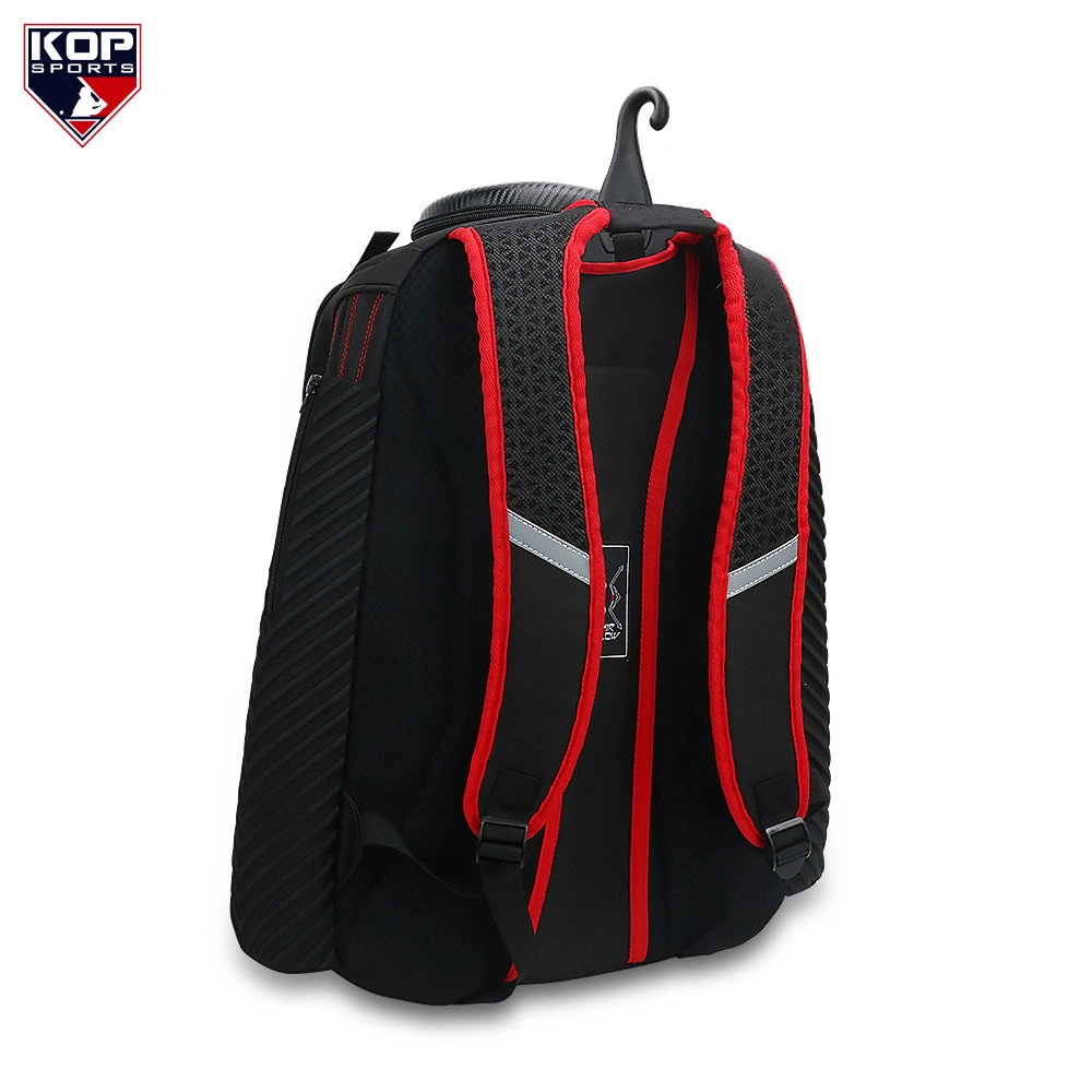 Black Red Baseball Bat Backpack