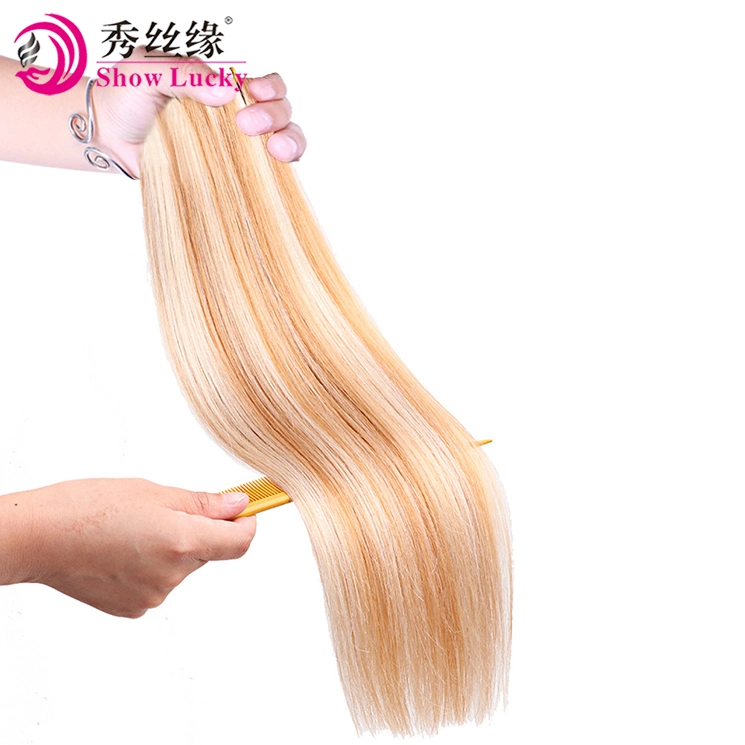 China de Promoción de la fábrica de cabello 100% virgen Remy cabello humano de Malasia el 18 de 20 a 22 pulgadas de cinta de Rubio cabello humano.