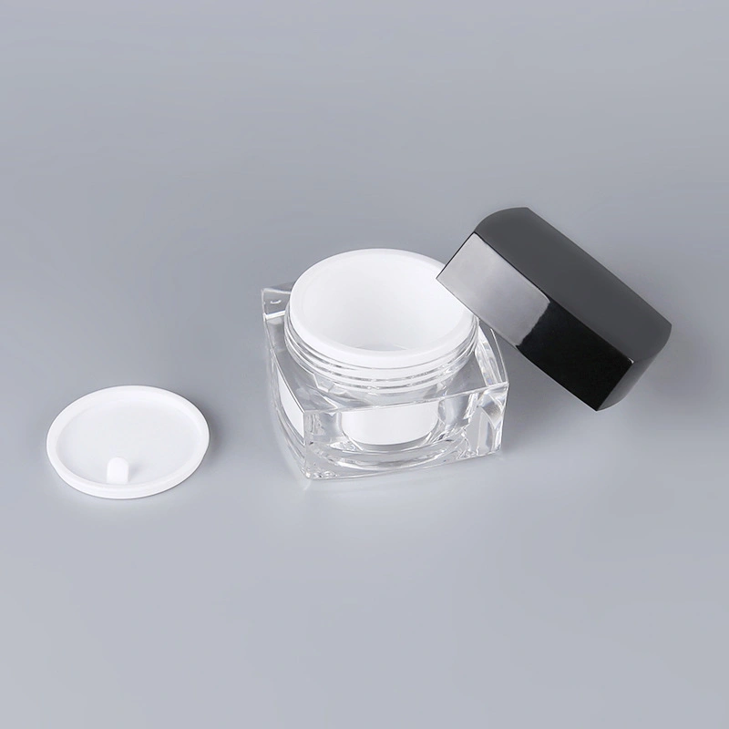 Cream Container Cream Jar Black Square Plastic Acrylic 15g 30g 50g Cosmetics Packing