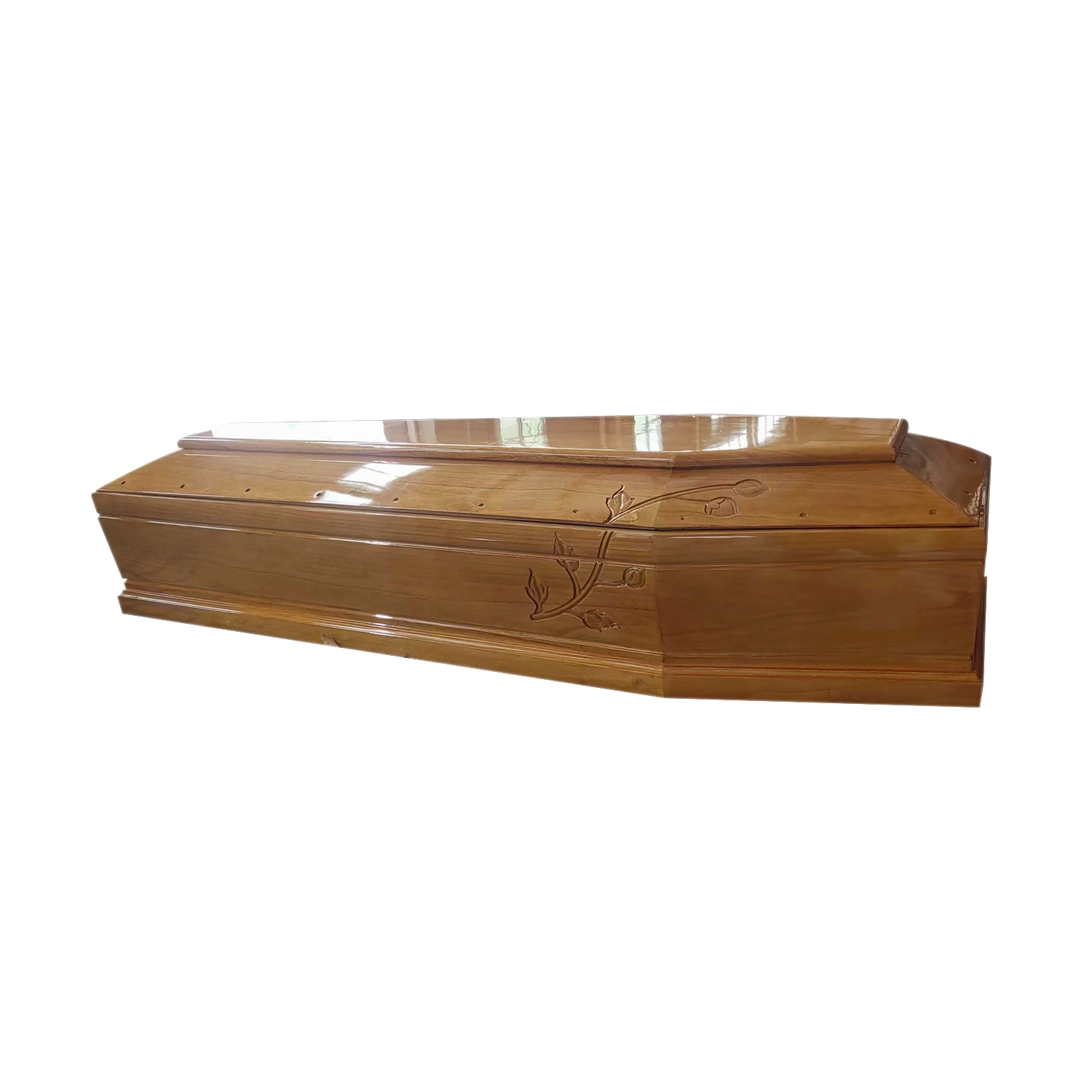 Italian Style Oak Wood Coffin Funeral Solid Wood Burial Box Cremation Coffin