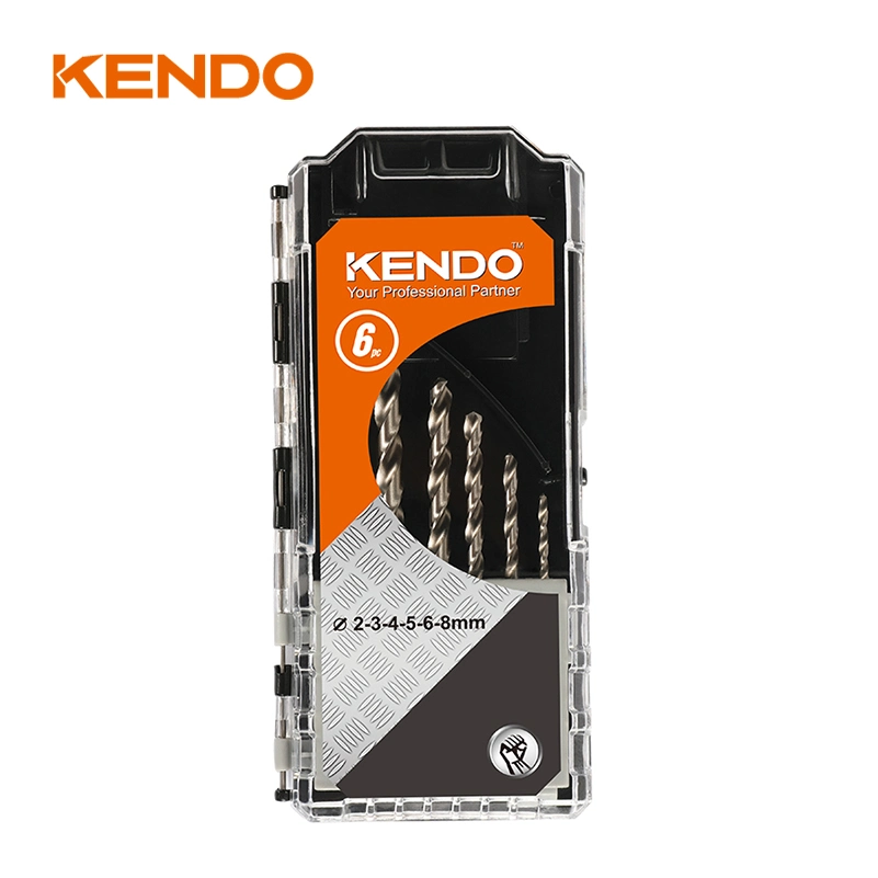 Kendo DIN338 6PC High Performance Fully Ground HSS Twist Drill Bit Set